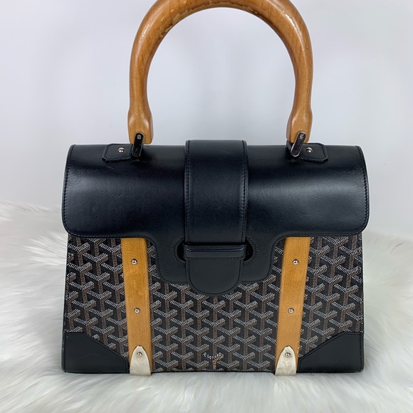 Goyard Saigon MM Black Coated Canvas Satchel - Picture 1 of 16